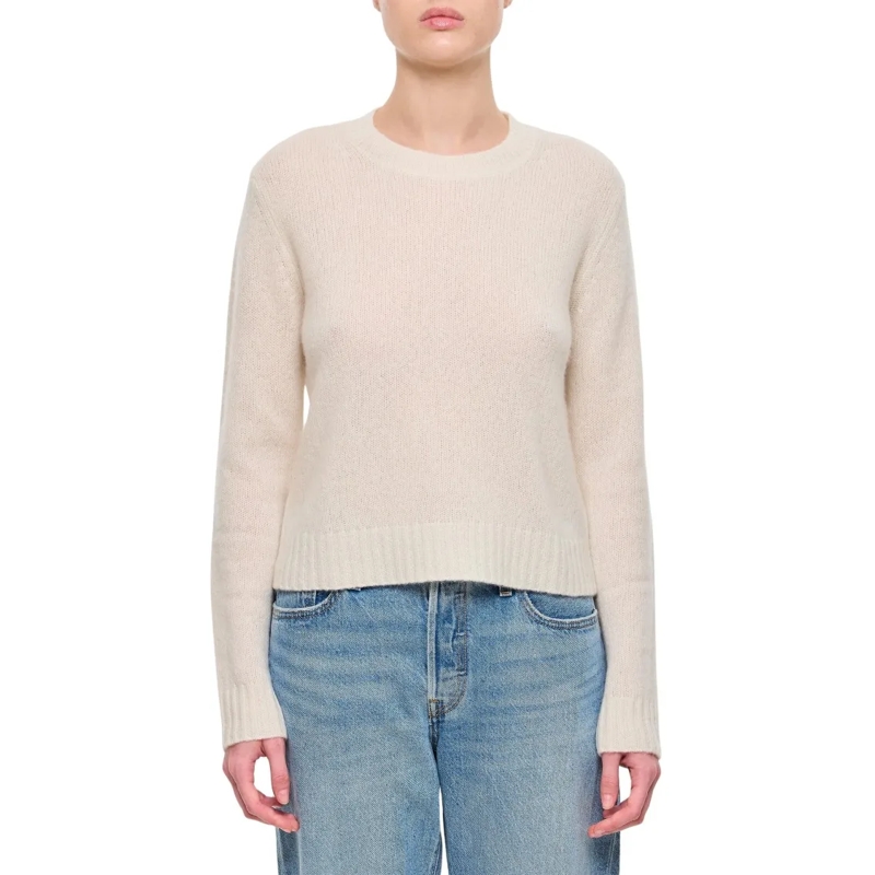 Lisa Yang Pullover Relaxed Fit Crew-Neck Knit Jumper With Subtle Ribb Neutrals