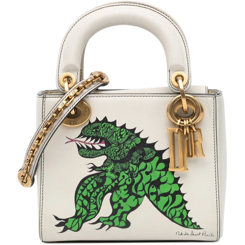 Christian Dior Schultertasche Limited Edition Niki De Saint Phalle Mini Calfskin weiß