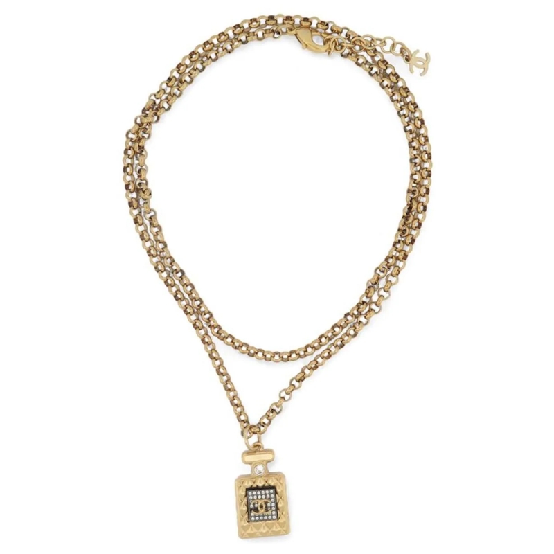 Chanel Mittellange Halskette NEUE CHANEL 2020 KETTE FLASCHENPENDANT PARFUM STRA gold