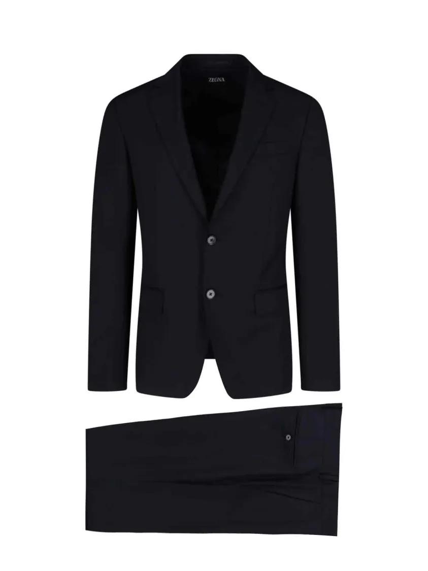 Thumbnail - Zegna - Wool & Mohair Suit – Navy Blue - Größe 52 - blau