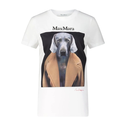 Max Mara T-Shirts T-Shirt Cipria mit Hunde-Print Rot