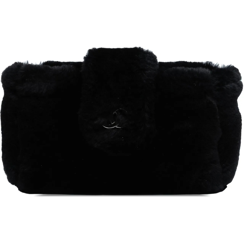 Chanel Necessaire CC Shearling Orirag Multi Pouch schwarz