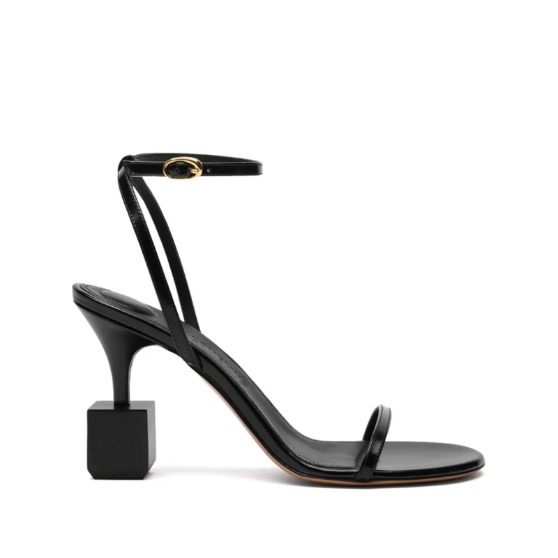 Jacquemus Sandalen Sculptural Black Calf Leather Sandals Black