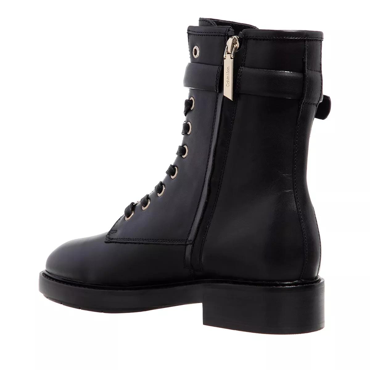 calvin klein bottes & bottines, rubber sole combat boot w hw en noir - pour dames