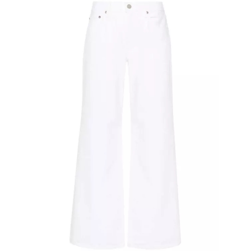 Agolde Clara Low-Rise Flared Jeans White 