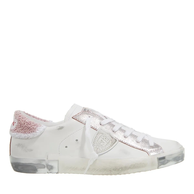 Philippe Model Low-Top-Sneaker Prsx Low Woman Veau Eponge Blanc Rose