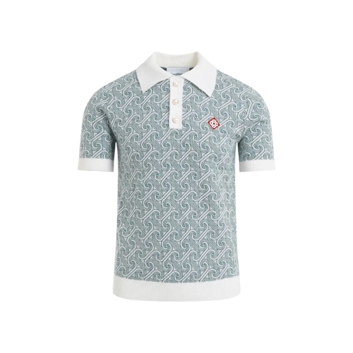 Casablanca Wool Jacquard Monogram Polo Multicolor Polotröja