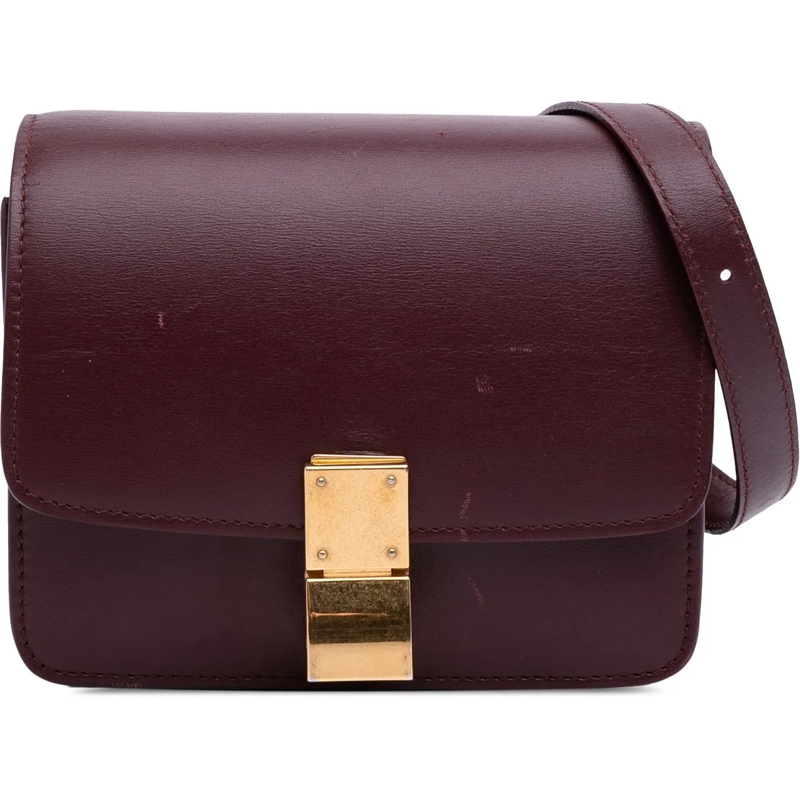 Celine Schultertasche Small Calfskin Classic Box rot