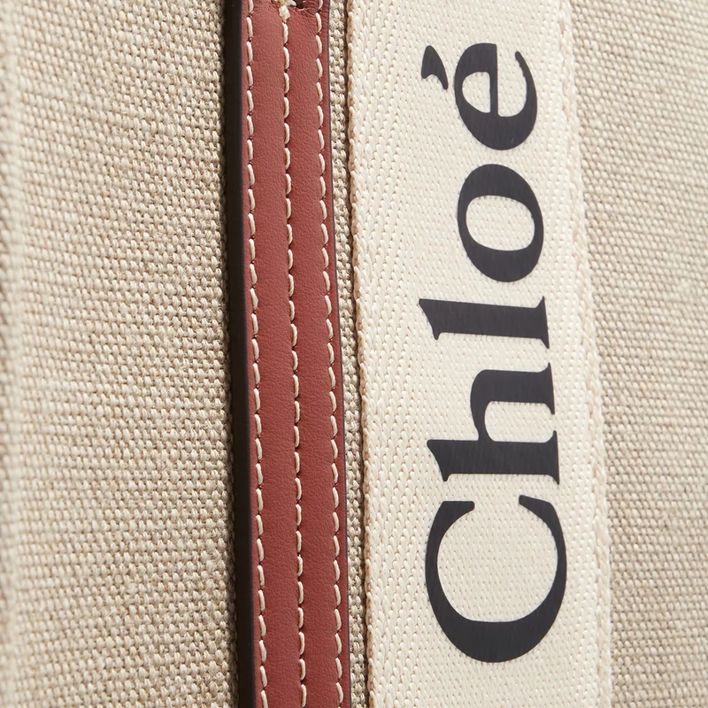 Chloé Tote Woody White Brown(Image 4)