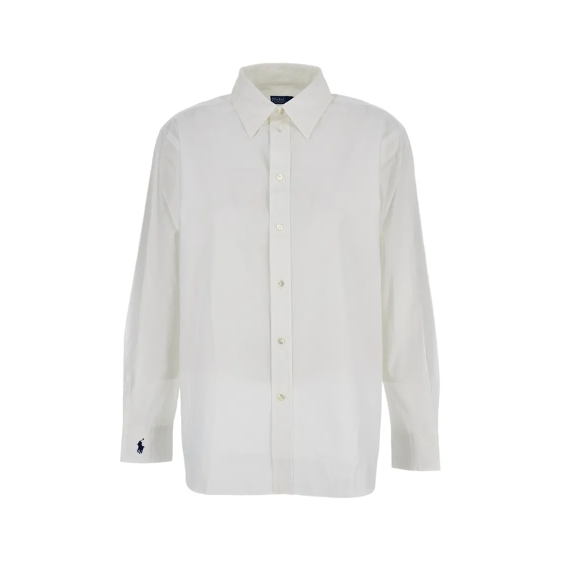 Polo Ralph Lauren Overhemd Front Button Closure White Cotton Shirt White