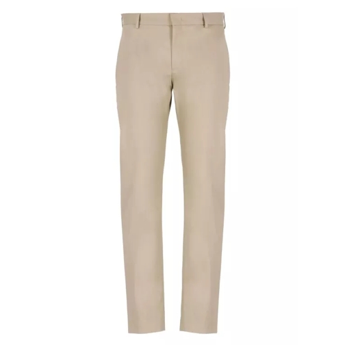 Pt Torino Beige Cotton Tailored Trousers Neutrals 