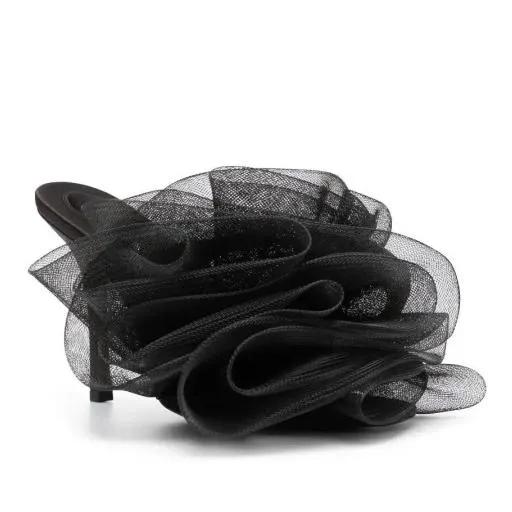 Alexander Wang Slipper & Pantoletten - Ruched Tulle Mules - Gr. 38,5 (EU) - in Schwarz - für Damen