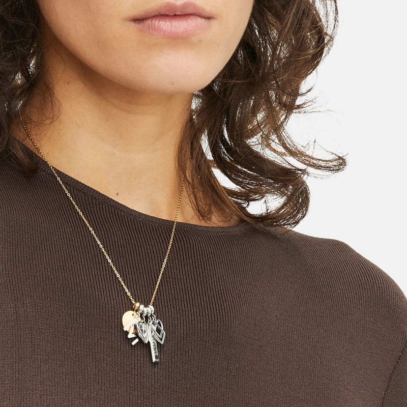 Liebeskind Berlin Mittellange Halskette Edelstahl Charms Basiskette silber(Image 3)