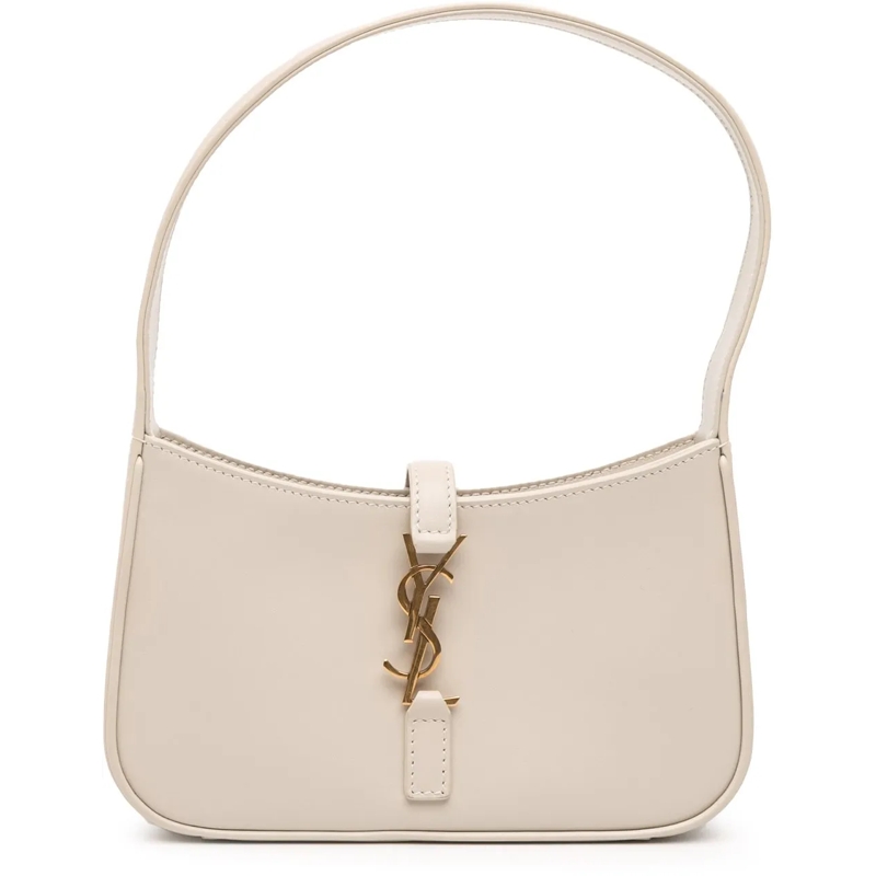 Saint Laurent Sac à bandoulière Mini Smooth Calfskin Le 5 a 7 Hobo weiß