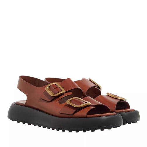 Tod's Double Buckle Sandal Brown Sandale