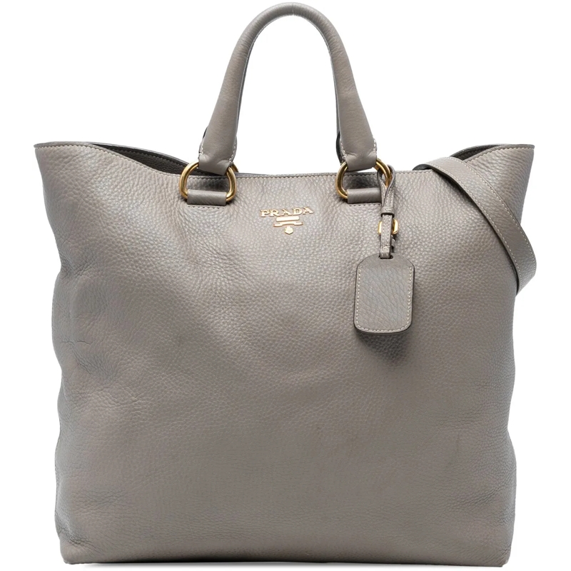 Prada Sac à bandoulière Vitello Daino Open Convertible Tote grau