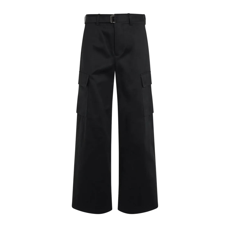 Sacai  Cotton Gabardine Pants Black