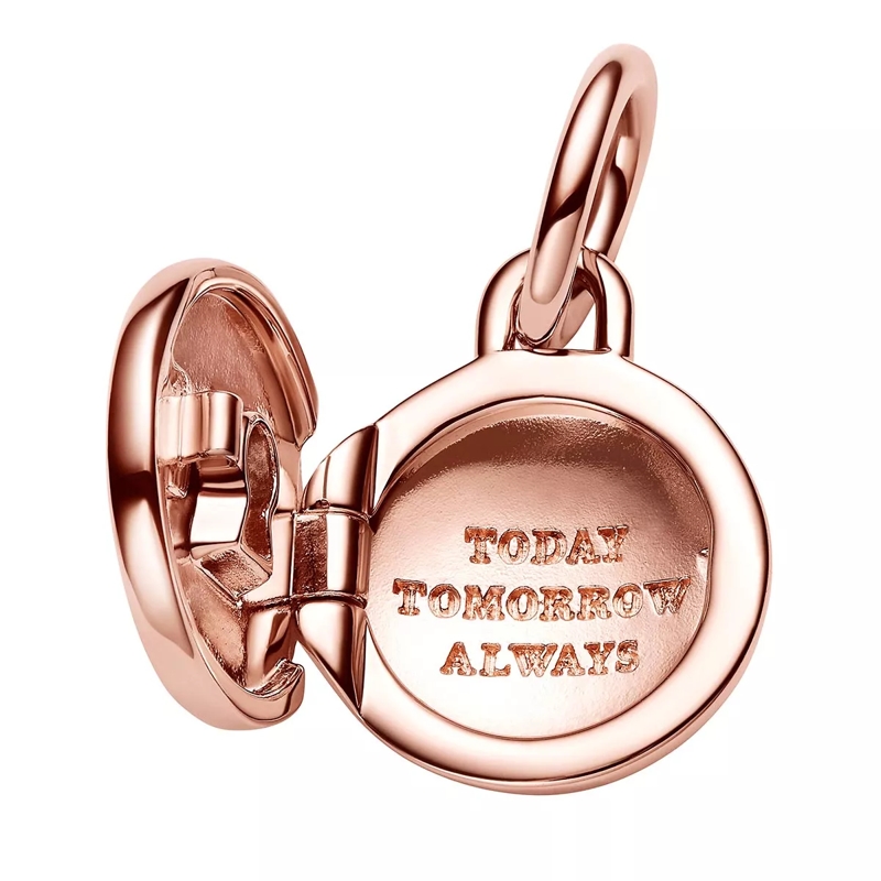 Pandora Anhänger Key hole engravable locket 14k rose gold-plated da Clear(Image 5)