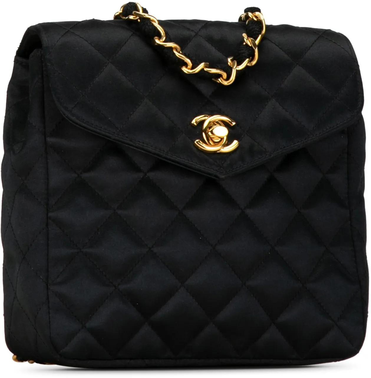 Thumbnail - Chanel Hobo Bags - 1986-1988 CC Quilted Satin Crossbody - Gr. unisize - in Schwarz - für Damen