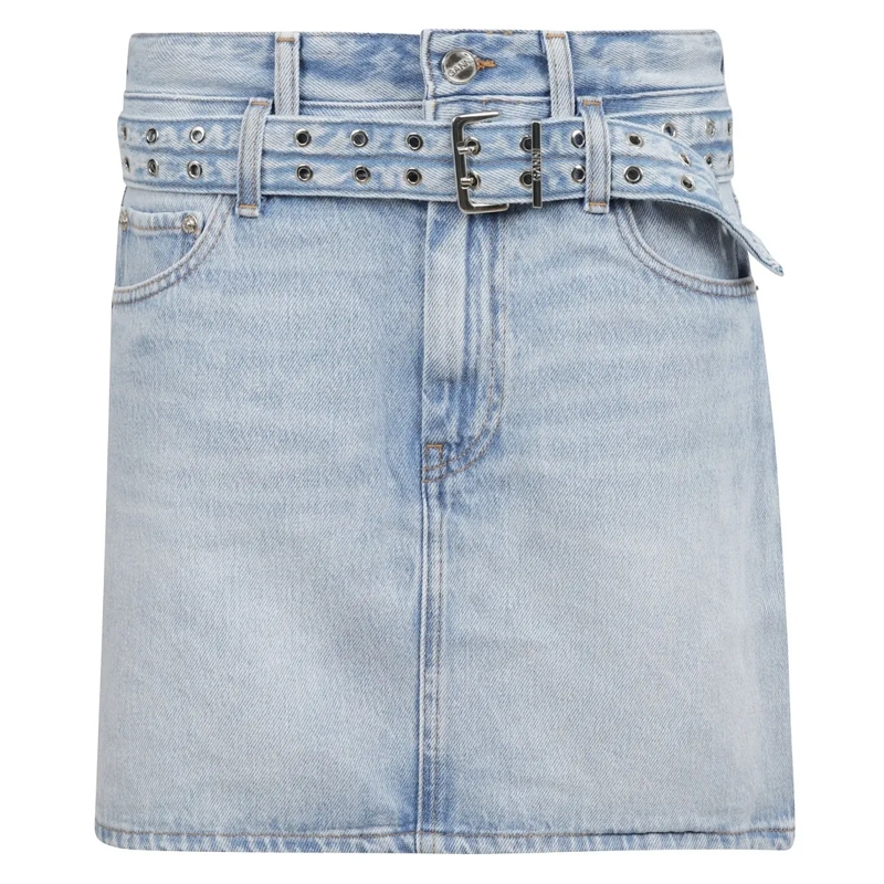 GANNI Jeansrock Adjustable Waist Denim Skirt Blue