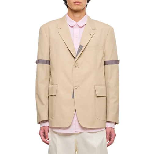 Thom Browne Blazer Unstructured Straight Fit Jacket Neutrals