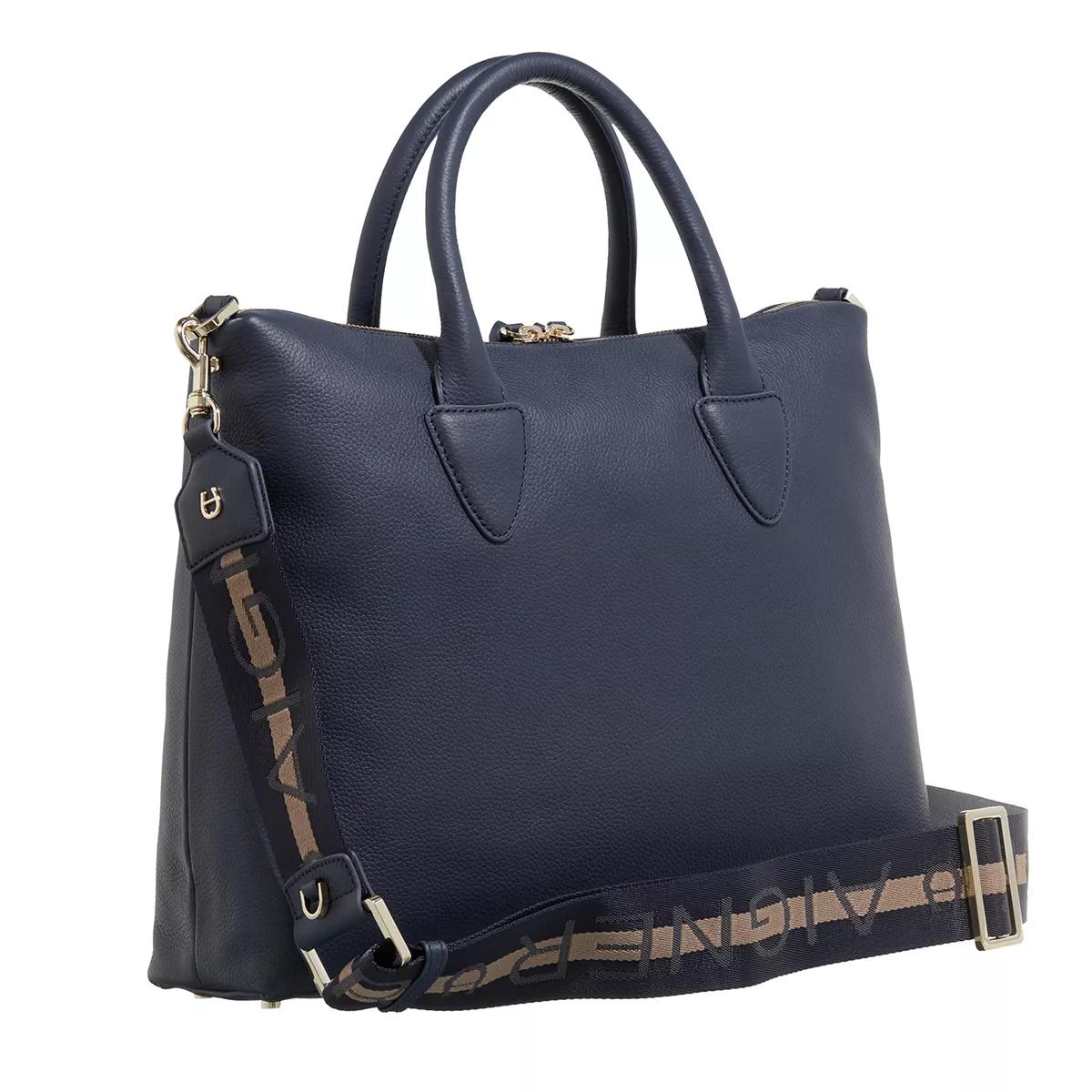 Aigner Elegante leren handtas met gouden details Blue Dames