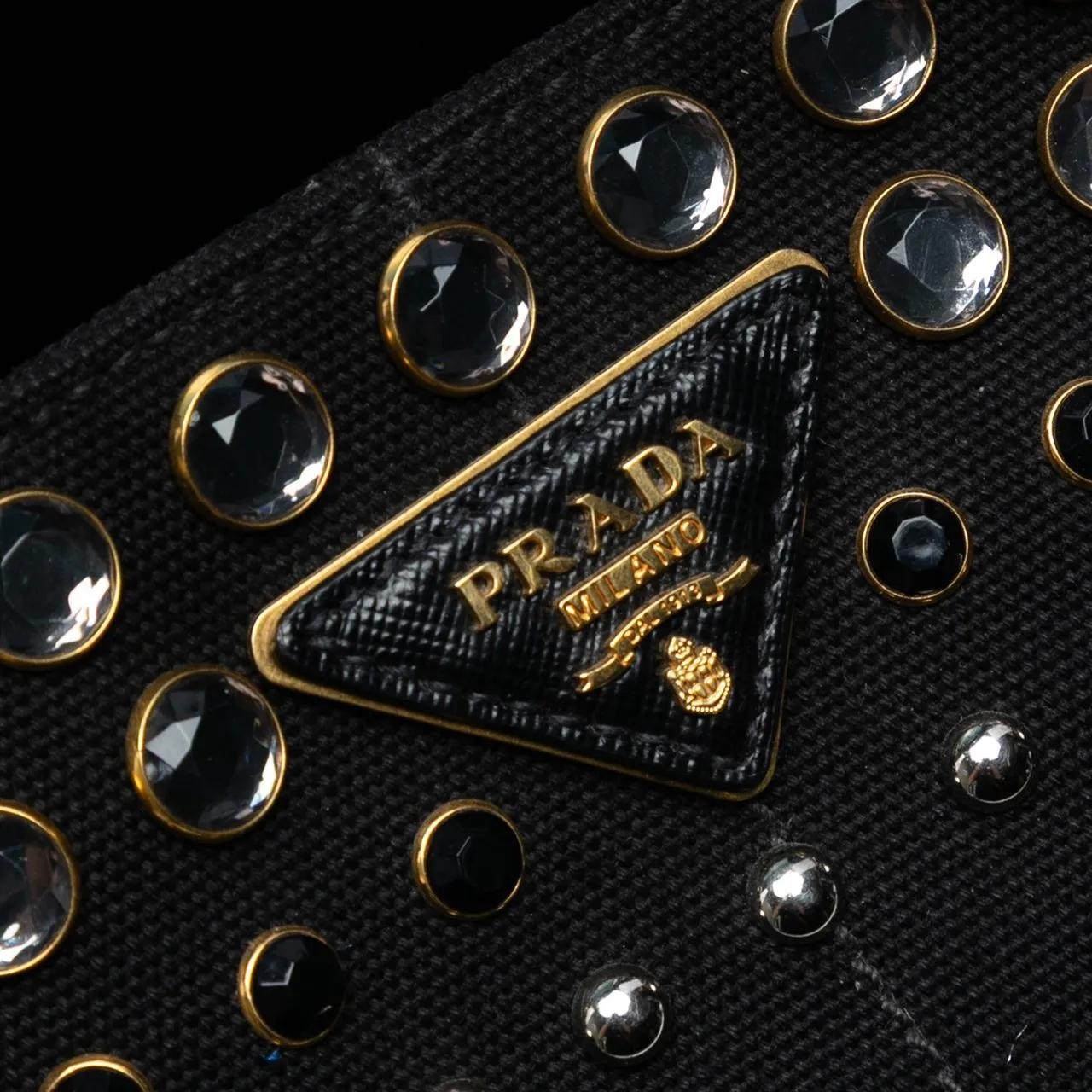 Thumbnail - Prada Hobo Bags - Canvas Canapa Bijoux Satchel - Gr. unisize - in Schwarz - für Damen