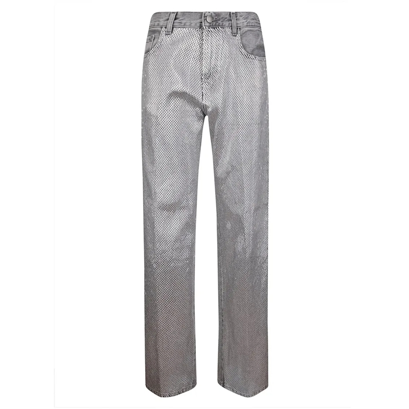 Haikure Jeans Wide-Leg Regular Fit Jeans With Silver Plaques And Grey