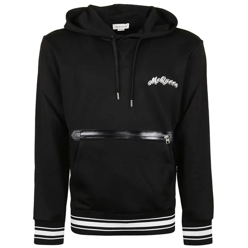Alexander McQueen Legeres Oberteil Alexander Mcqueen Logo Hooded Sweatshirt schwarz