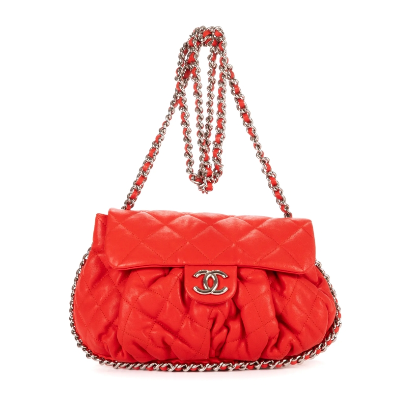 Chanel Crossbody Bag Chain Round rot