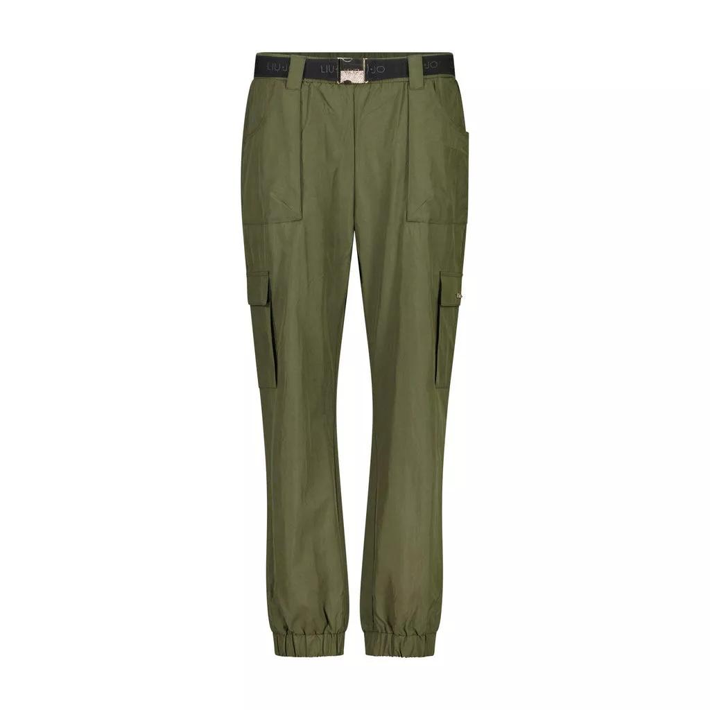 LIU JO - Cargohose mit Logo & Gürtel - Größe L - green