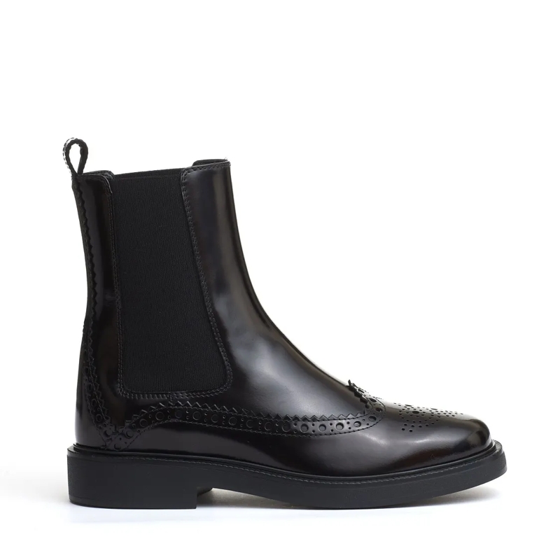 Tod's Bottes Black Perforated Ankle Boot Black