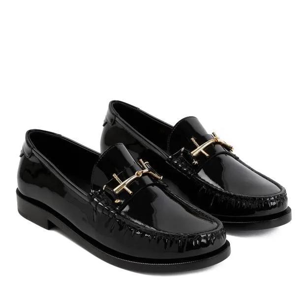 Saint Laurent Loafers & Ballerinas - Black Patent Calf Leather Loafer - Gr. 36 (EU) - in Schwarz - für Damen