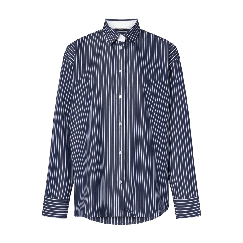 windsor. Bluse Hemdbluse aus Baumwolle blau