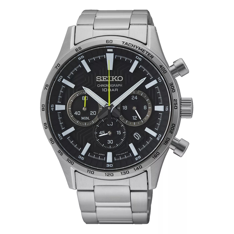 Seiko Chronograph Chrono Uhr Silber