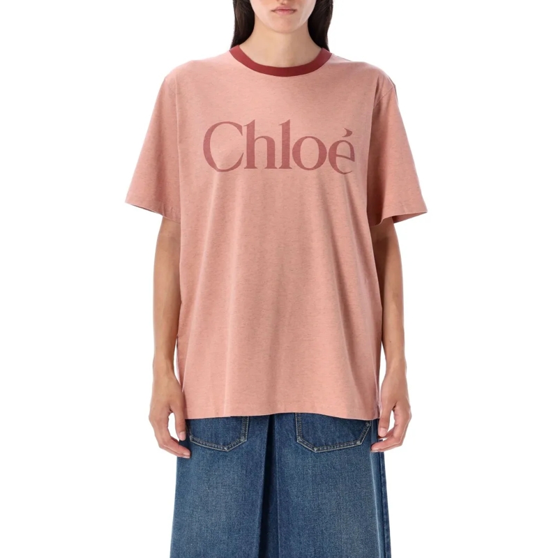 Chloé T-shirt Oversized Logo T-Shirt Pink