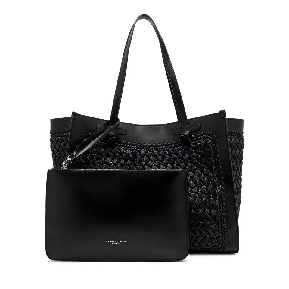 Gianni Chiarini Shoppers & Totes Marcella Refined Black Leather Shoulder Bag in zwart