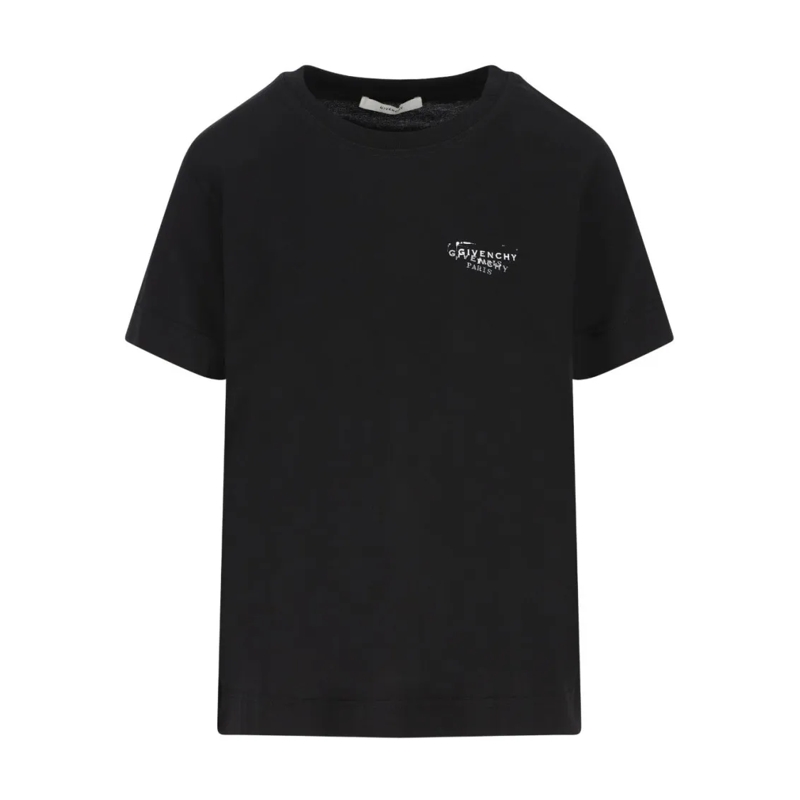 Givenchy T-shirt Silk And Nylon Black Crop Top Black