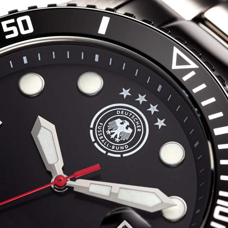 DFB Automatikuhr Quarzuhr DFB Herrenuhr mit Metallarmband. schwarz(Image 6)