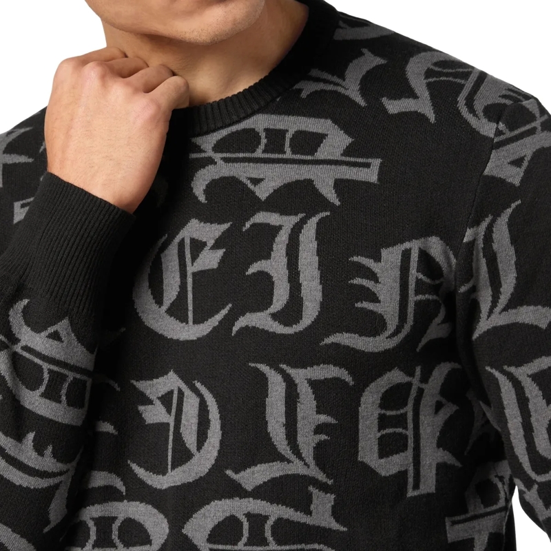 Philipp Plein Pullover Pullover Rundhalsausschnitt Gothic Plein schwarz(Image 5)