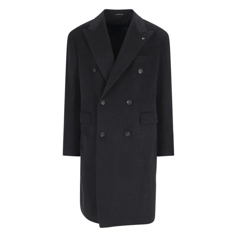 Tagliatore Manteaux de tanche Double-Breasted Cashmere Coat Black
