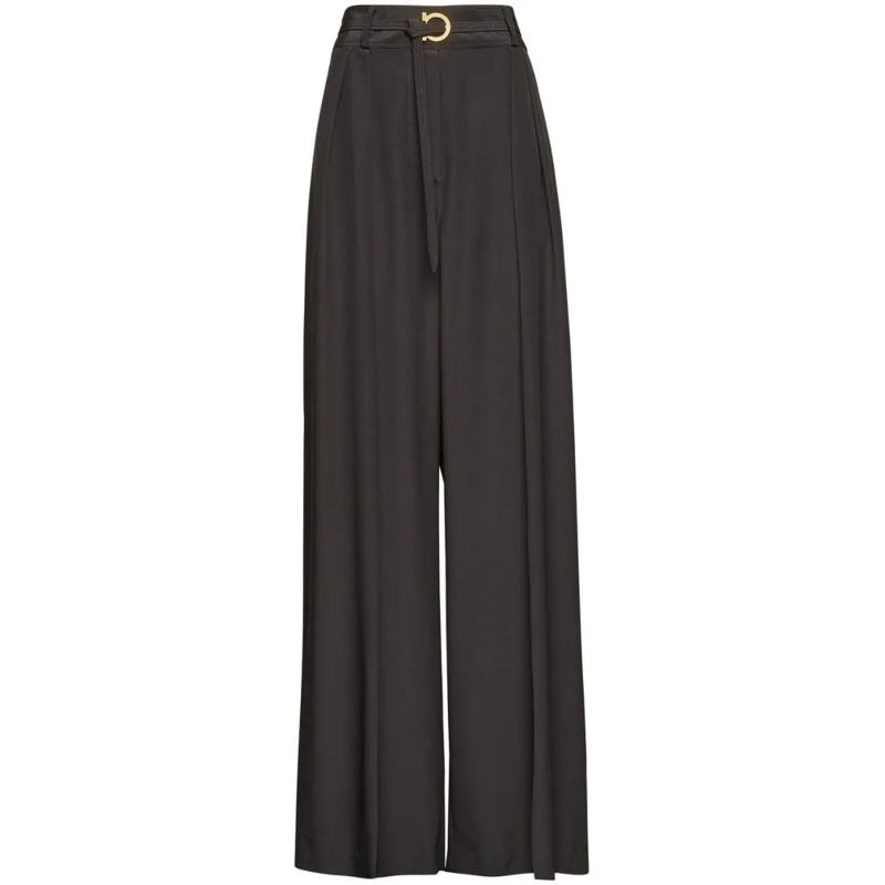 Salvatore Ferragamo  High-Waisted Palazzo Trousers Black
