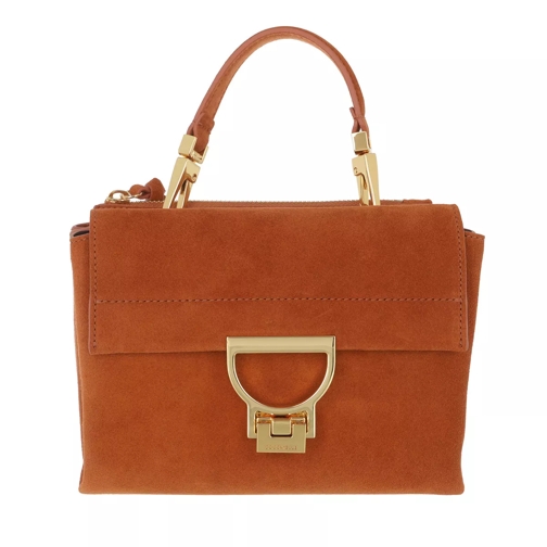 Coccinelle Handbag Suede Leather Chestnut Sac à bandoulière