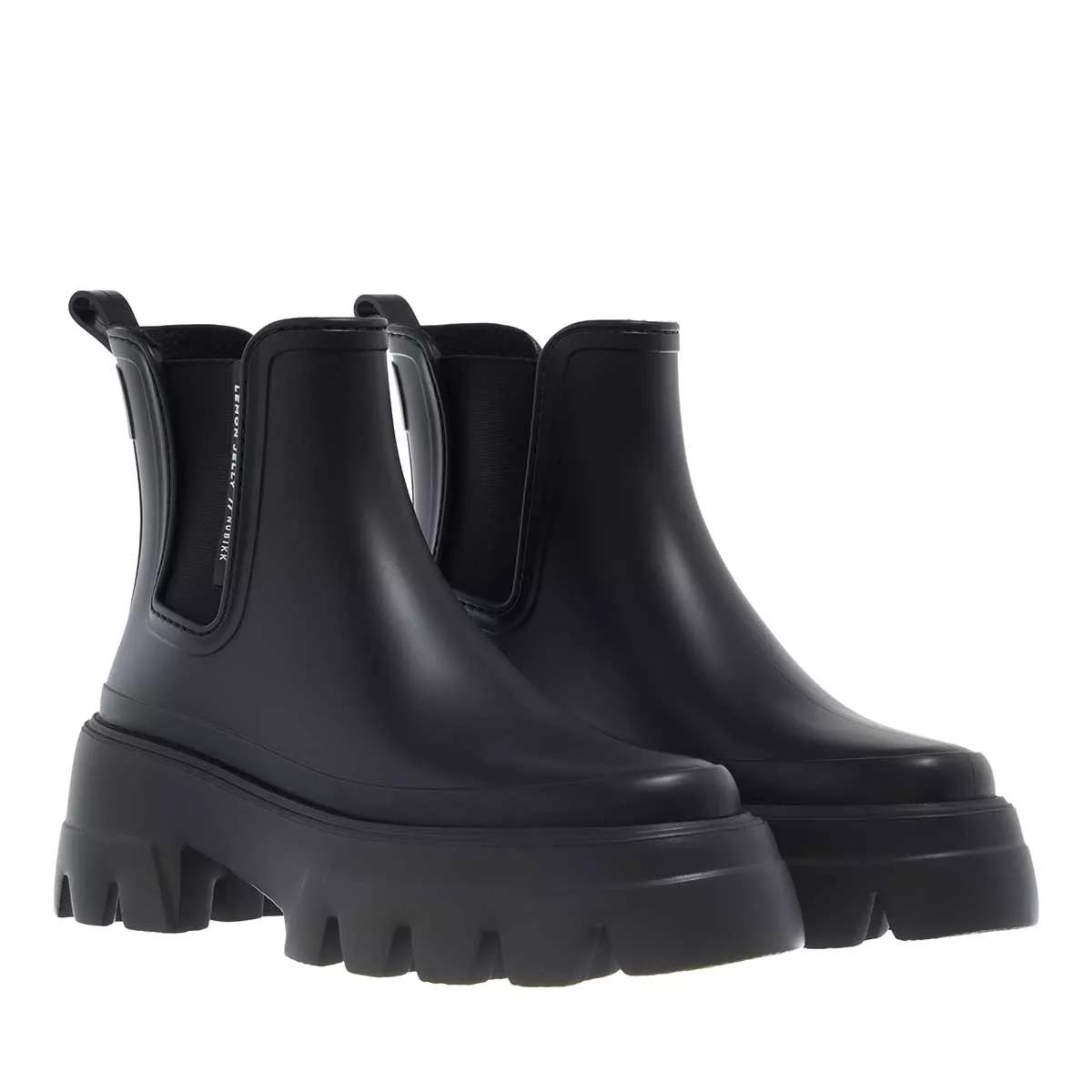 Nubikk Flore Lemon Black Rubber Rain Boot