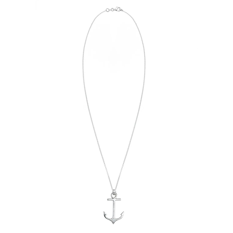 Elli Mittellange Halskette Halskette Anker Maritim Diamant (0.03 ct.) 925 Sil weiss(Image 3)