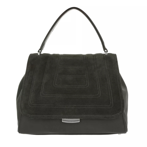 Abro Quilted Suede Satchel Grey Borsa a tracolla