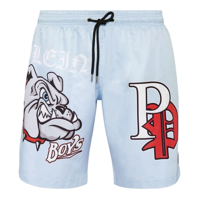 Philipp Plein  Badehose Bulldogs hell-blau