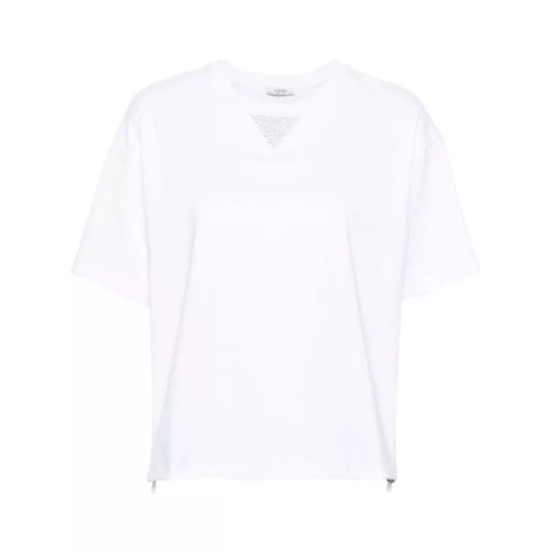 Peserico Punto Luce-Detail Cotton T-Shirt White 