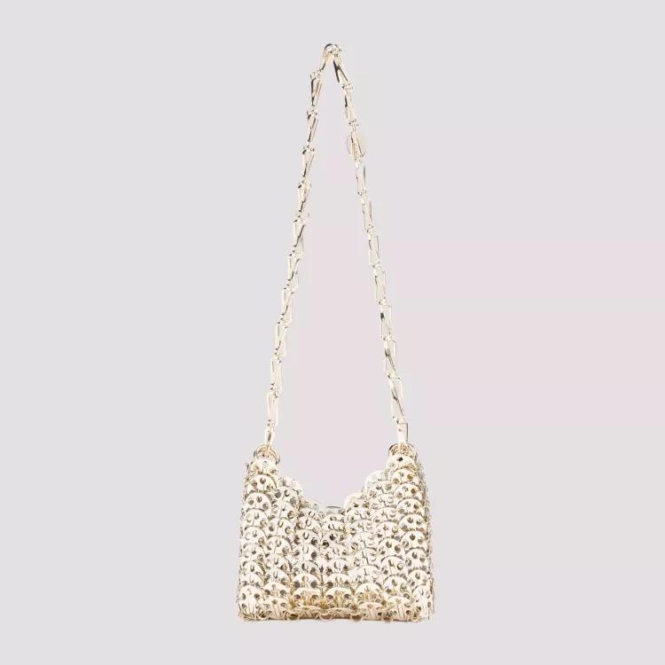 Paco Rabanne Shoppers 1969 Nano Light Gold Brass Pochette in goud