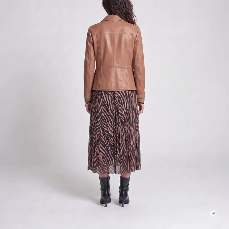 Marc Aurel Blazer Blazer- mit Armriegel- weiches Faux Leather- m beige(Image 4)